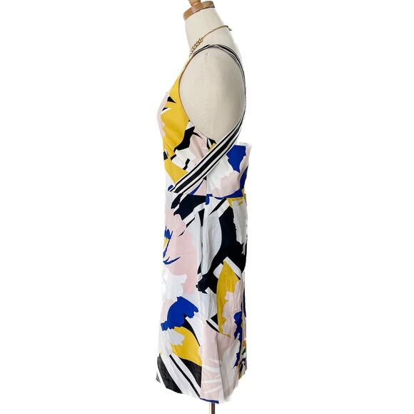 Karen Millen floral print crisscross strap halter stretch cotton dress size 8 - Picture 6 of 9